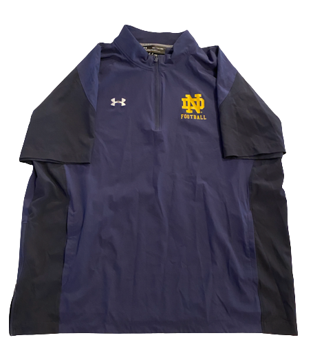 Mike McCray Notre Dame Football Under Armour Quarter-Zip Short Sleeve Pullover (Size 2XL)