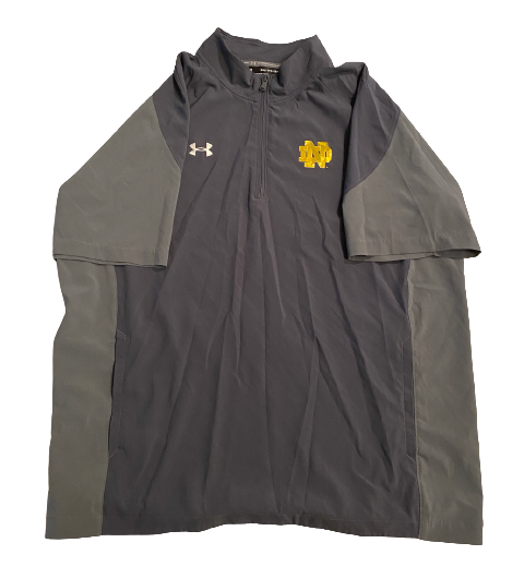 Mike McCray Notre Dame Football Under Armour Quarter-Zip Short Sleeve Pullover (Size 2XL)