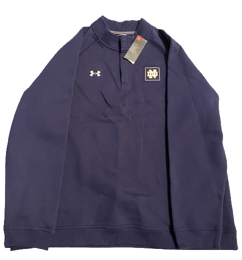 Mike McCray Notre Dame Football Under Armour Casual Buttoned Pullover (Size 2XL)