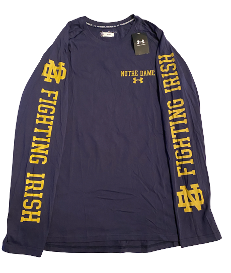 Mike McCray Notre Dame Football Under Armour Long Sleeve Shirt (Size 2XL)