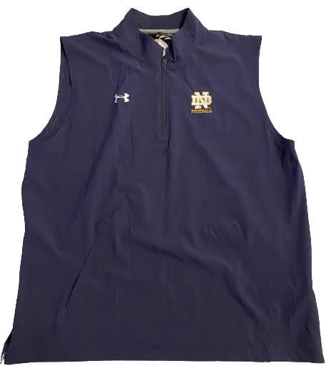 Mike McCray Notre Dame Football Exclusive Under Armour Sleeveless Rose Bowl Quarter-Zip (Size 2XL)