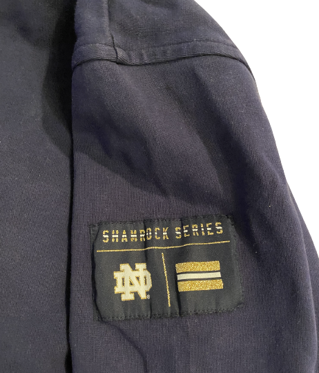 Mike McCray Notre Dame Football Exclusive Under Armour "SHAMROCK SERIES" Sweatshirt (Size 2XL)