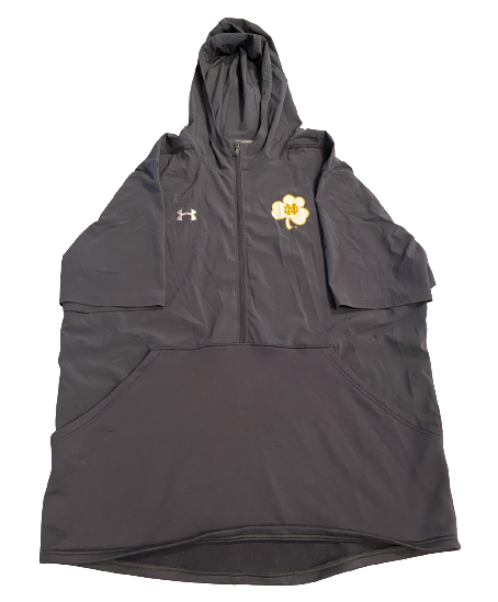 Mike McCray Notre Dame Football Under Armour Half-Zip Short Sleeve Hoodie (Size 2XL)