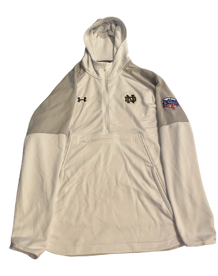 Mike McCray Notre Dame Football Exclusive Under Armour PlayStation Fiesta Bowl Quarter-Zip Jacket (Size 2XL)