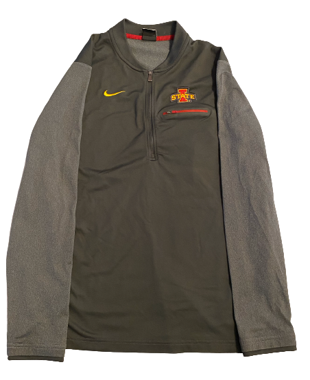 Lawrence White Iowa State Football Team Issued Quarter-Zip Pullover (Size M)