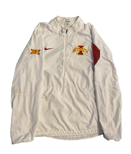 Lawrence White Iowa State Football Team Issued Quarter-Zip Pullover (Size M)