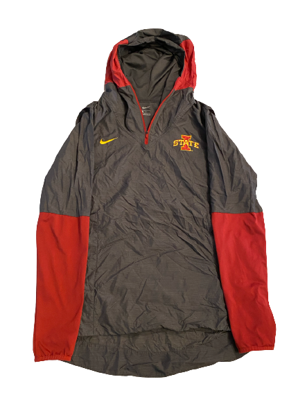 Lawrence White Iowa State Football Team Issued Quarter-Zip Windbreaker Jacket (Size M)