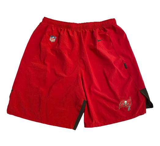 Lawrence White Tampa Bay Buccaneers Team Issued Workout Shorts with Player Tag (Size XL)