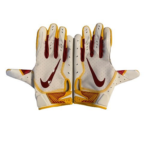 Lawrence White Iowa State Football Player Exclusive Football Gloves (Size XL)