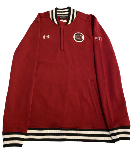 Israel Mukuamu South Carolina Football Player Exclusive NCAA 150th Anniversary Long Sleeve Crewneck Pullover with Player Tag (Size XL)