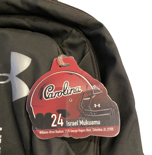 Israel Mukuamu South Carolina Football Team Issued Backpack with Player Tag