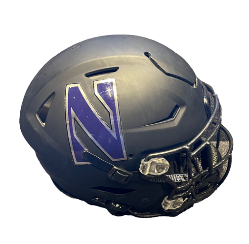 Jeffery Pooler Jr. Northwestern Football Game Worn Matte Black Helmet