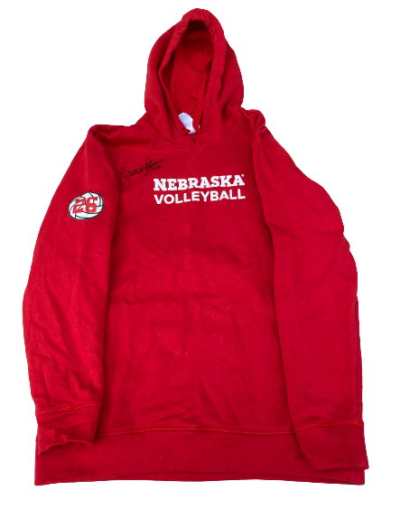 Lauren Stivrins Nebraska Volleyball SIGNED Team Exclusive Sweatshirt with NUMBER on Sleeve (Size XL)