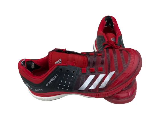 Lauren Stivrins Nebraska Volleyball SIGNED & INSCRIBED GAME WORN 2017 National Championship Shoes (Size 11.5) - Photo Matched