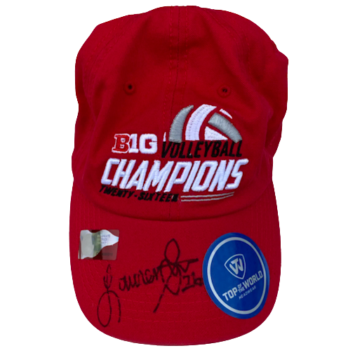 Lauren Stivrins Nebraska Volleyball SIGNED B1G Champions Hat