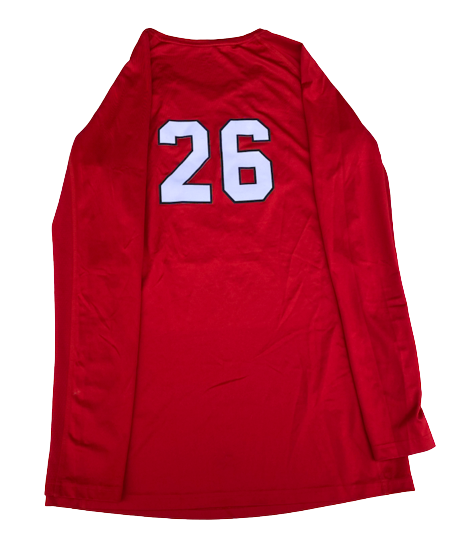 Lauren Stivrins Nebraska Volleyball SIGNED GAME WORN Long Sleeve Red Jersey (Size LT)