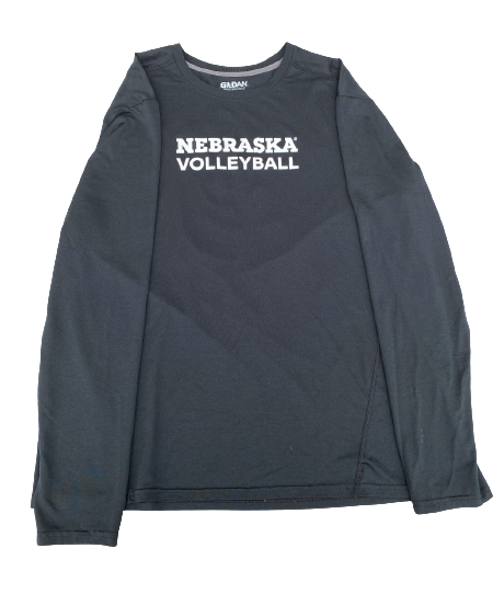 Lauren Stivrins Nebraska Volleyball SIGNED Long Sleeve Pre-Game Warm-Up Shirt (Size XL) - Photo Matched