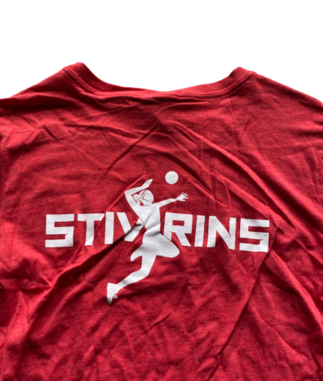 Lauren Stivrins Nebraska Volleyball SIGNED Exclusive "RISE AND SLIDE" Custom T-Shirt (LIMITED QUANTITIES)