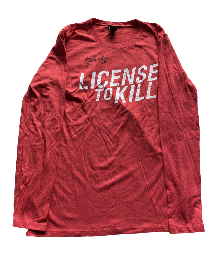 Lauren Stivrins Nebraska Volleyball SIGNED Exclusive "LICENSE TO KILL" Custom Long Sleeve Shirt (LIMITED QUANTITIES)