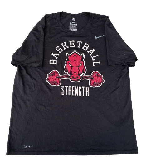Emeka Obukwelu Arkansas Basketball Team Exclusive "BASKETBALL STRENGTH" Workout Shirt (Size XL)