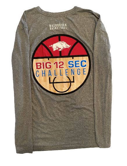 Emeka Obukwelu Arkansas Basketball Team Exclusive "BIG 12 SEC CHALLENGE" Long Sleeve Shirt (Size XL)