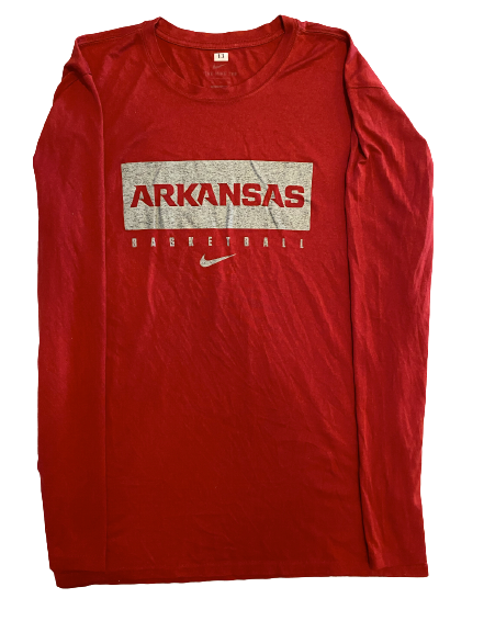 Emeka Obukwelu Arkansas Basketball Team Issued Long Sleeve Shirt (Size XLT)