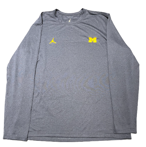 Vincent Gray Michigan Football Team Issued Long Sleeve Workout Shirt (Size L)