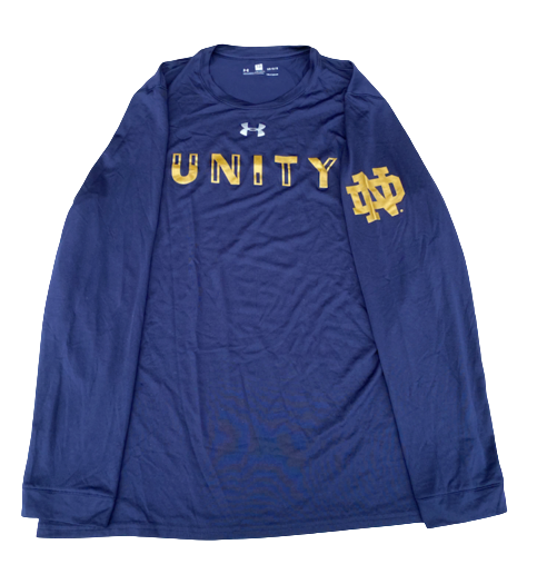 Nikola Djogo Notre Dame Basketball Team Exclusive "UNITY" Pre-Game Long Sleeve Shooting Shirt (Size L)