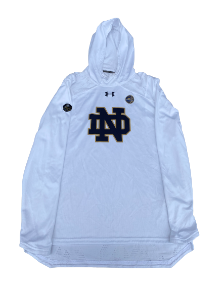 Nikola Djogo Notre Dame Basketball Team Exclusive Pre-Game Warm-Up Hoodie with Patches (Size L)