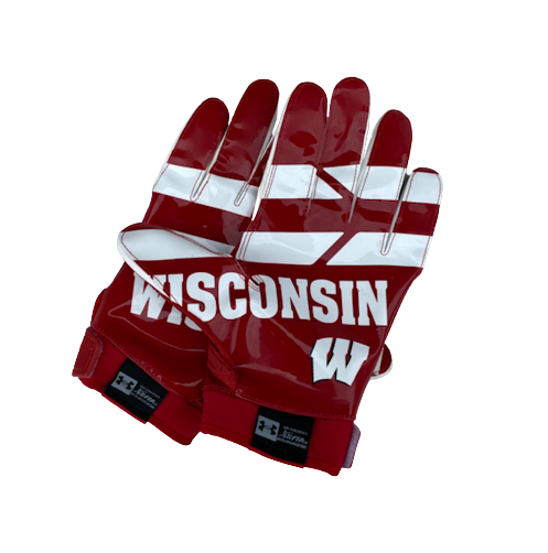 Gabe Lloyd Wisconsin Football Player Exclusive Gloves (Size 2XL)