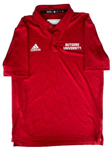 Lawrence Stevens Rutgers Football Team Issued Travel Polo (Size M)