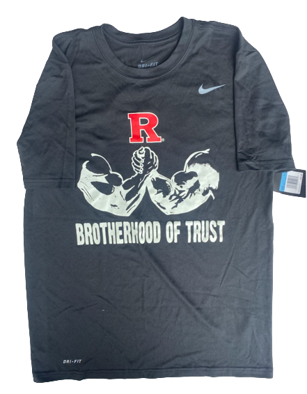 Lawrence Stevens Rutgers Football Player Exclusive "BROTHERHOOD OF TRUST" T-Shirt (Size M) - New with Tags