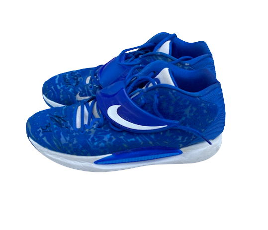 Kellan Grady Kentucky Basketball SIGNED BLUE/WHITE GAME WORN Shoes (Size 14) - Photomatched