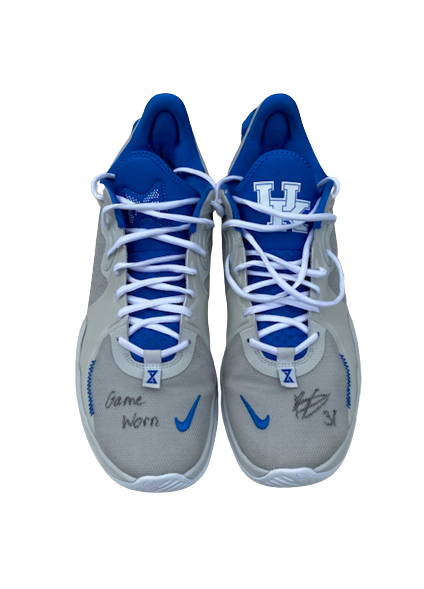 Kellan Grady Kentucky Basketball SIGNED GAME WORN Shoes (Size 14) - Photo Matched