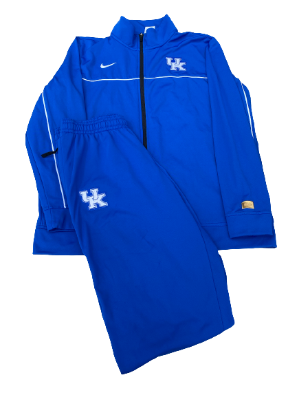 Kellan Grady Kentucky Basketball Team Issued Full Sweatsuit with Gold Elite Tags (Size XL)