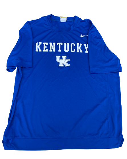 Kellan Grady Kentucky Basketball Team Exclusive Pre-Game Shooting Shirt with Gold Elite Tag (Size L)