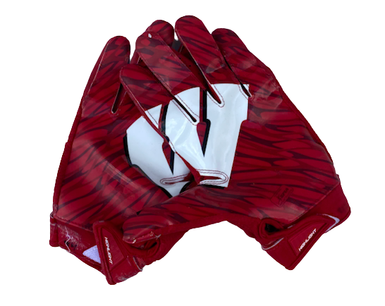 John Chenal Wisconsin Football Game Worn Gloves (Size XL)