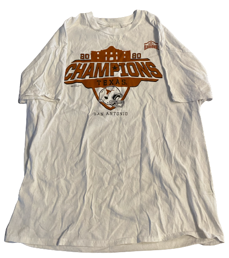 Denzel Okafor Texas Football Player 2020 Alamo Bowl Champions T-Shirt (Size XL)