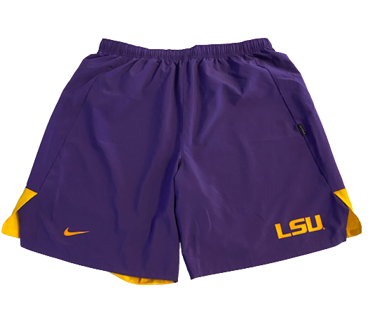 Aaron Moffitt LSU Football Team Issued Workout Shorts (Size 2XL)