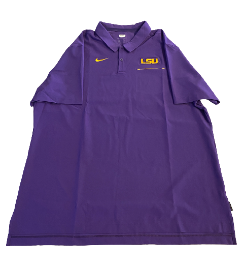 Aaron Moffitt LSU Football Team Issued Travel Polo Shirt (Size 2XL)