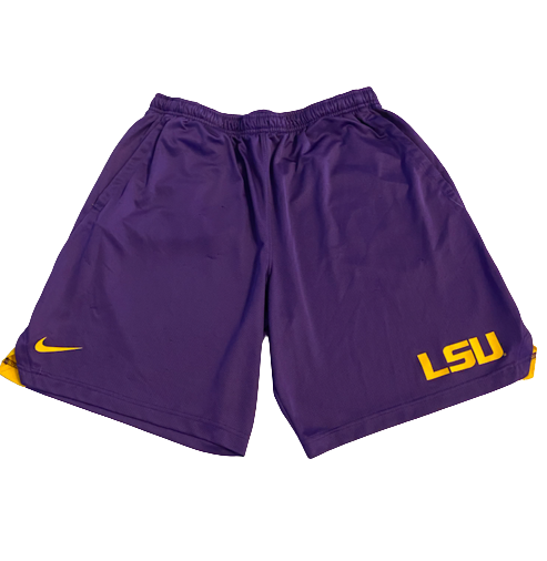 Aaron Moffitt LSU Football Team Issued Workout Shorts (Size XL)