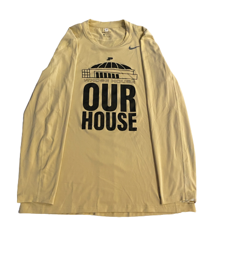 Jared Wulbrun Purdue Basketball Team Exclusive "OUR HOUSE" Pre-Game Long Sleeve Shirt (Size L)
