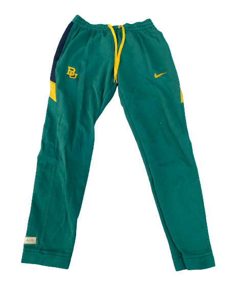 Queen Egbo Baylor Basketball Team Issued Travel Sweatpants with Gold Elite Tag (Size LT)