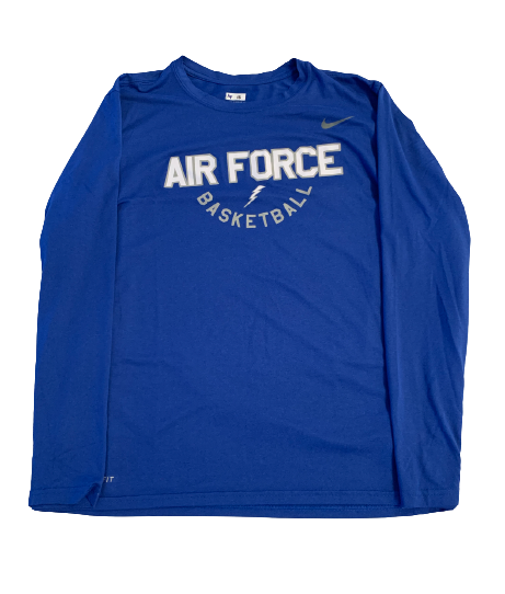 Abe Kinrade Airforce Basketball Team Issued Long Sleeve Workout Shirt (Size XL)
