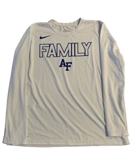 Abe Kinrade Airforce Basketball Team Exclusive "FAMILY" Long Sleeve Warm-Up Shirt (Size XL)