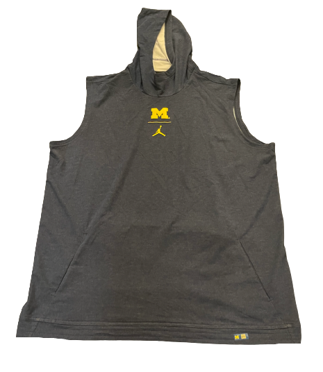 David Ojabo Michigan Football Team Issued Jordan Performance Hoodie with PLAYER TAG (Size 2XL)