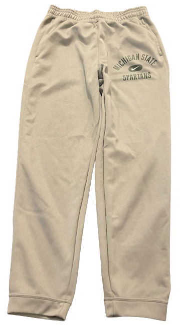 Gabe Brown Michigan State Basketball Team Issued Travel Sweatpants (Size LT)