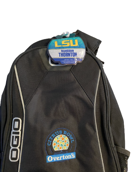 Ray Thornton LSU Football Player Exclusive Citrus Bowl Backpack with Player Tag