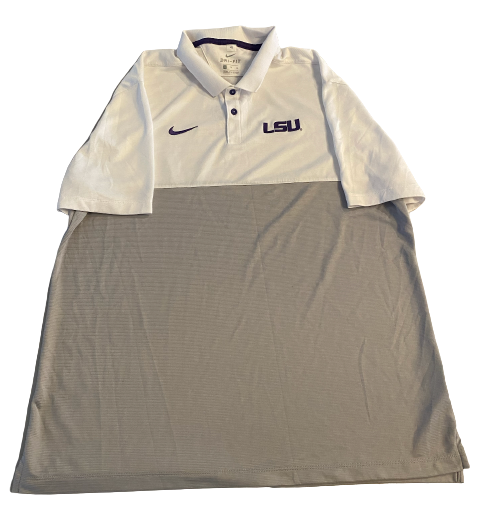Ray Thornton LSU Football Team Issued Travel Polo Shirt (Size XL)