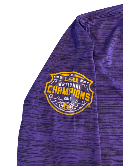 Ray Thornton LSU Football Team Exclusive Long Sleeve Shirt with 2019 National Champions Print (Size L)